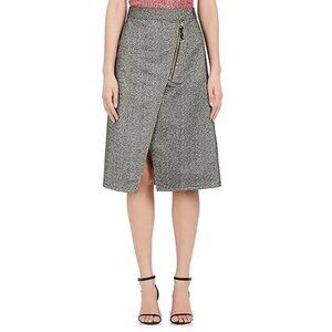 Acne Studios Panna Cotton Twill A-line Wrap Skirt Heathered Grey Black Size 40
